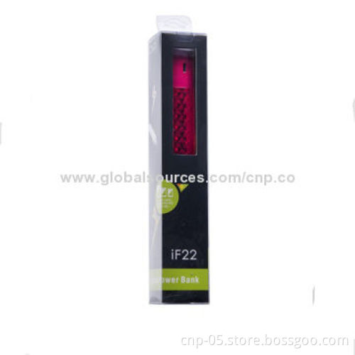 Lipstick-shaped Power Bank for iPhone, Easy to Carry, Shining or Smooth Surface Available, 2,200mAh
